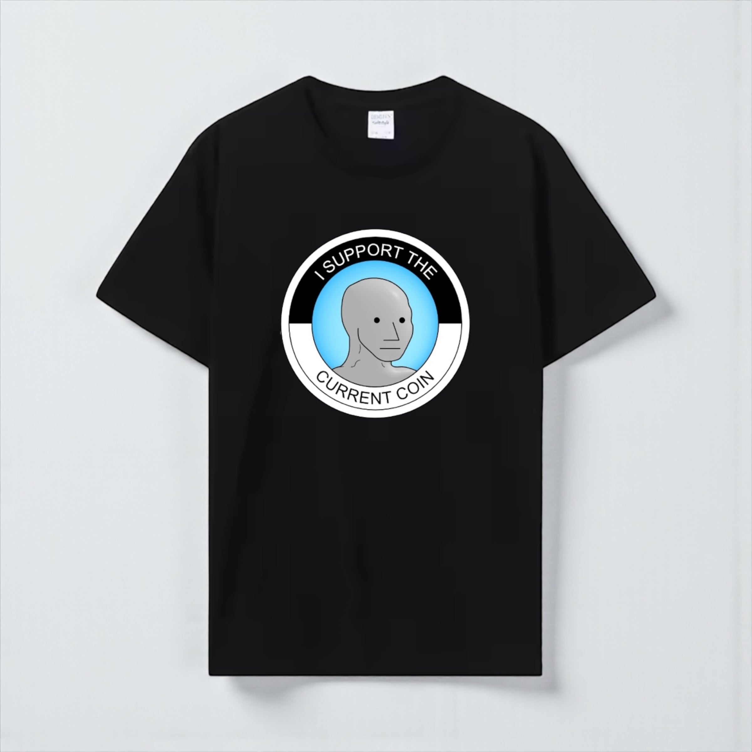 NPC ‘I Support the current coin’ T-shirt - Black