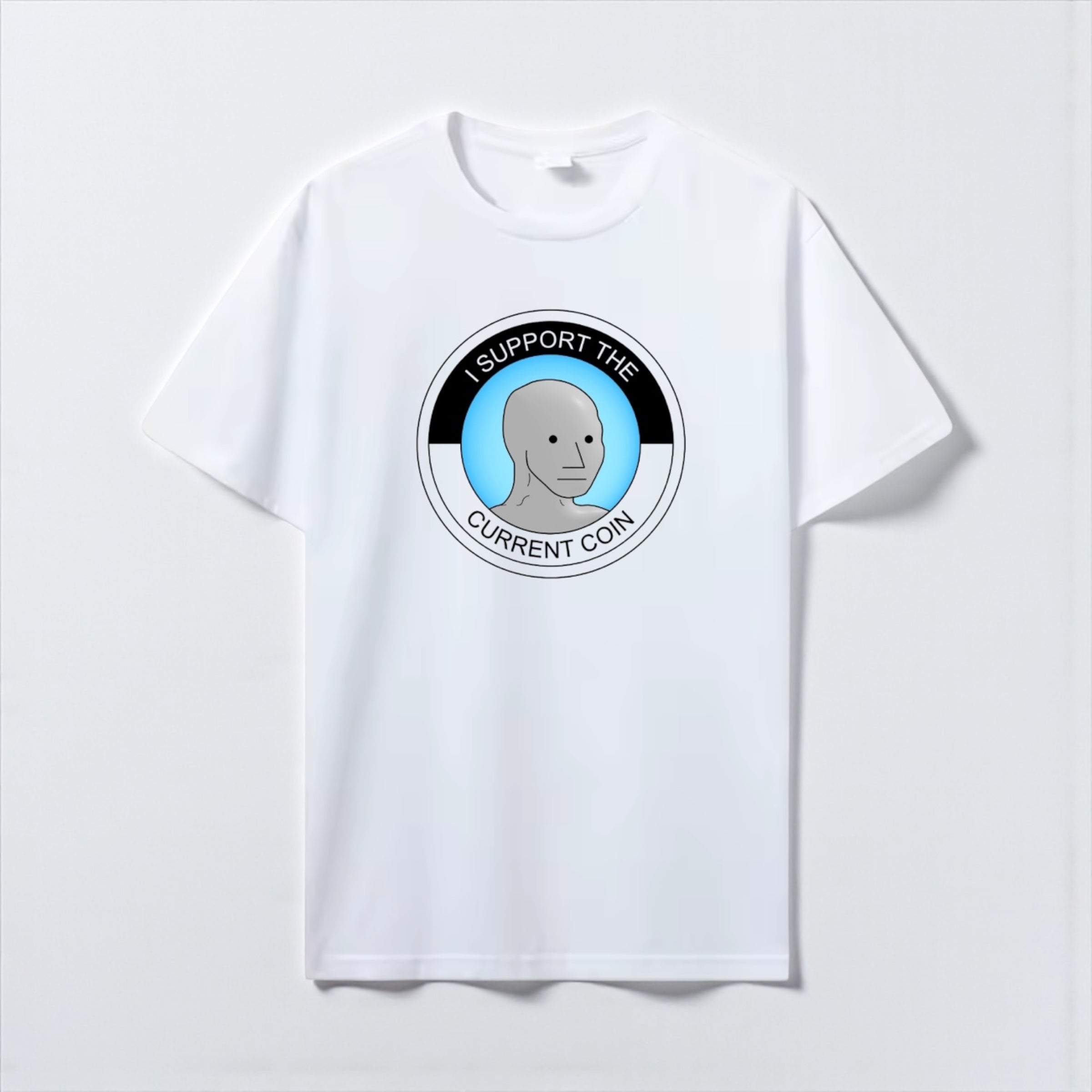 NPC ‘I support the current coin’ T-shirt - White